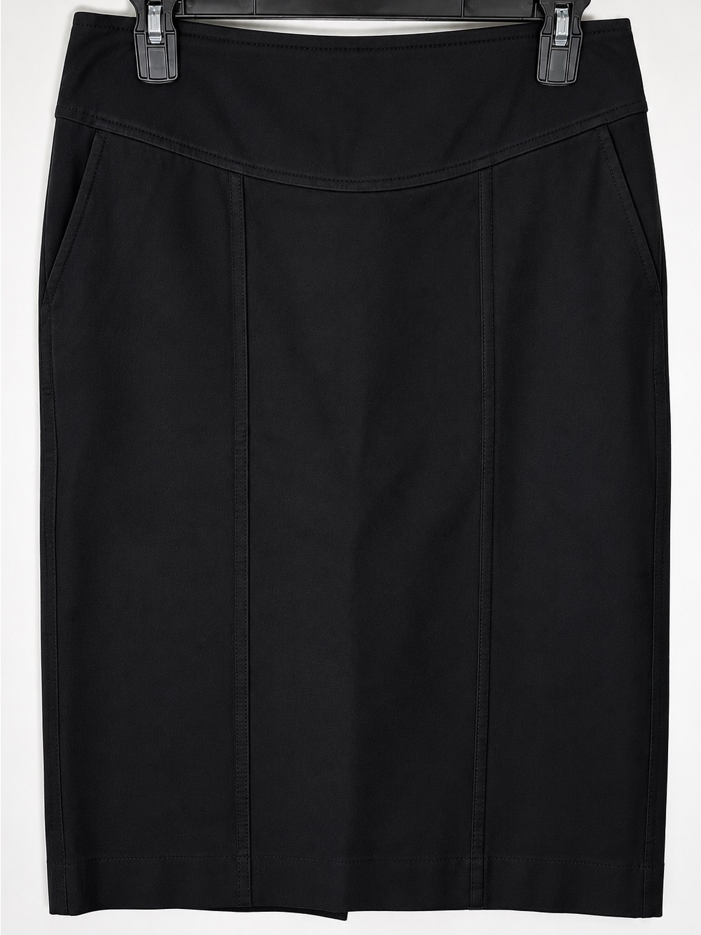 Banana Republic Black Stretch Pencil Skirt with Panel Seams Size 8 Tall